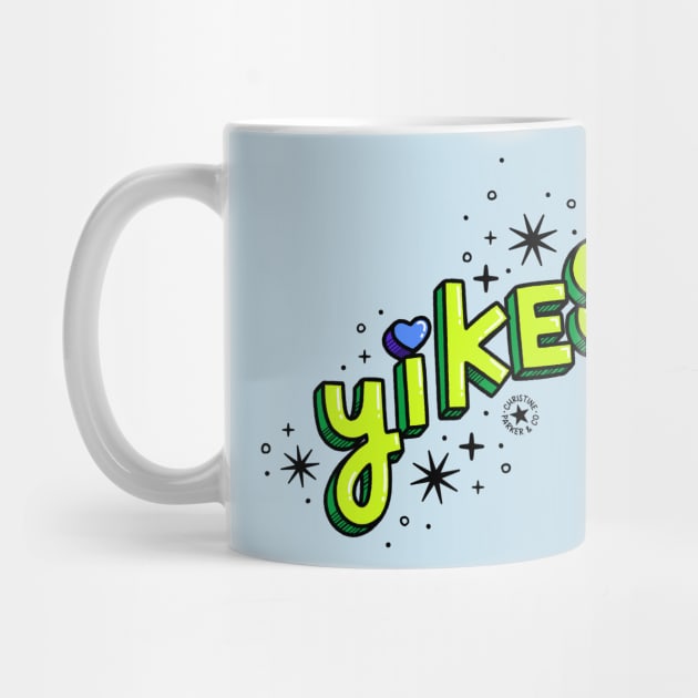 Yikes 3D Cartoon Lettering in Neon Green by Christine Parker & Co